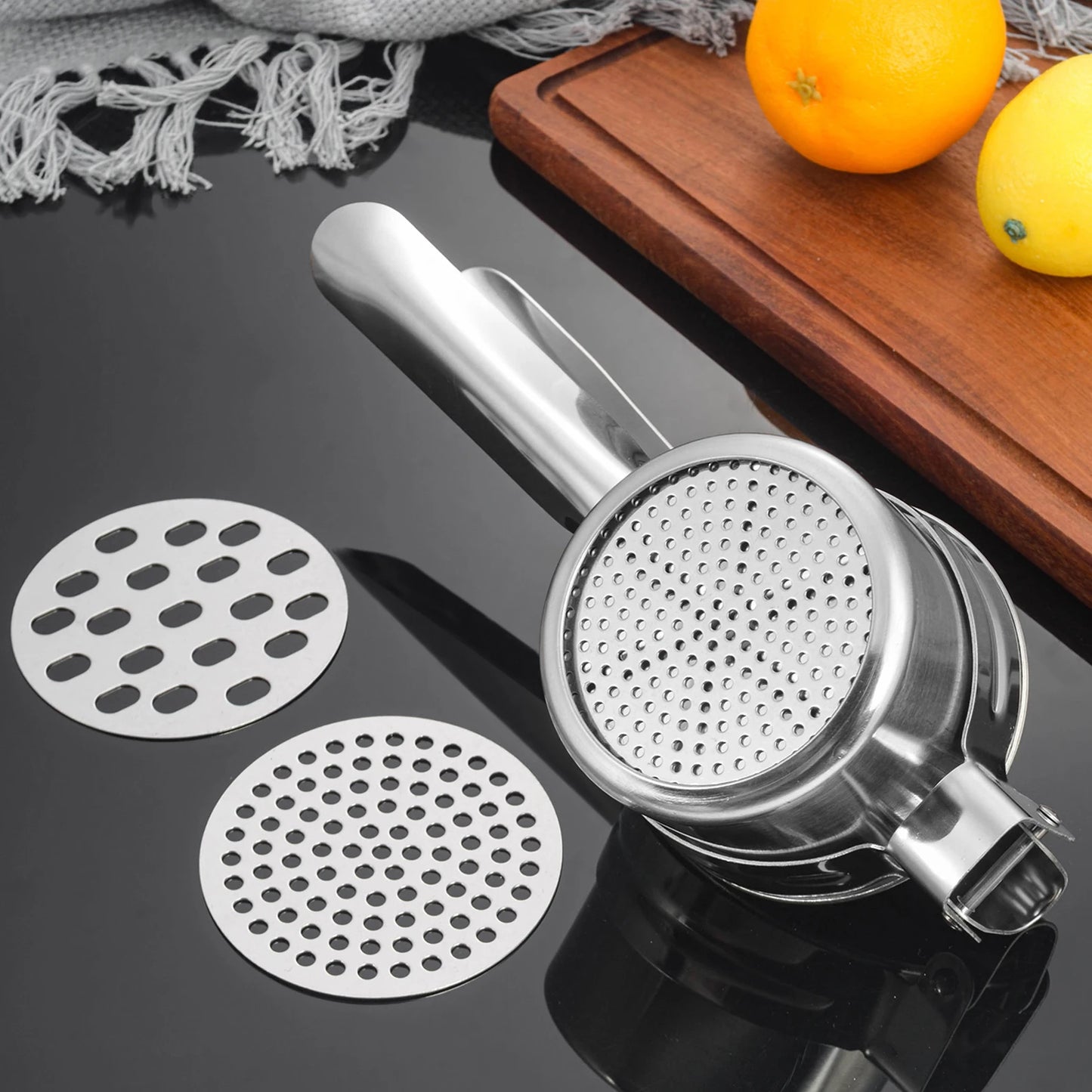 Potato Ricer Stainless Steel with 3 Interchangeable Discs
