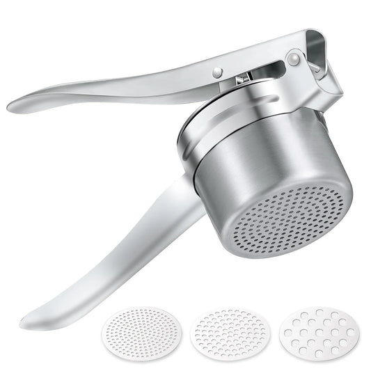 Potato Ricer Stainless Steel with 3 Interchangeable Discs