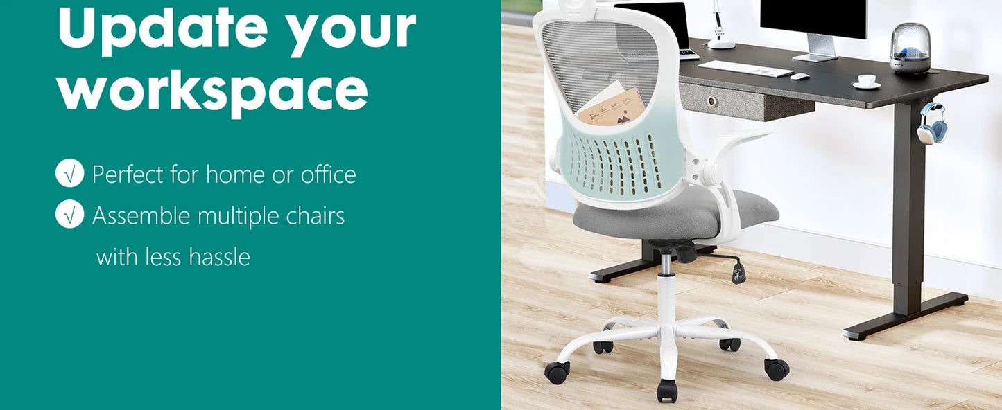JHK Mesh Ergonomic Office Desk Chair Adjustable Headrests