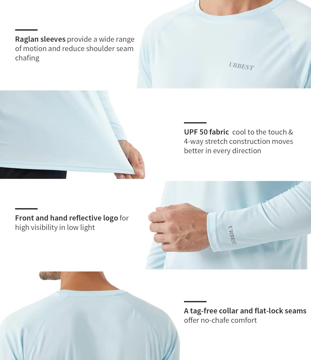 Men's Sun Protection Shirts UV SPF UPF 50+ Quick Dry Lightweight