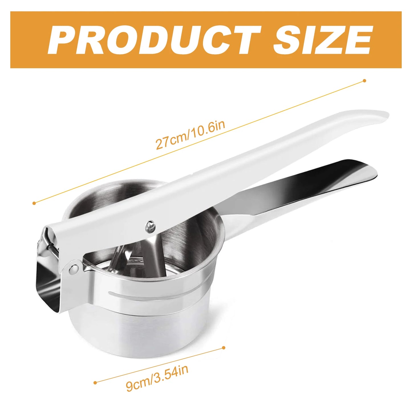 Potato Ricer Stainless Steel with 3 Interchangeable Discs