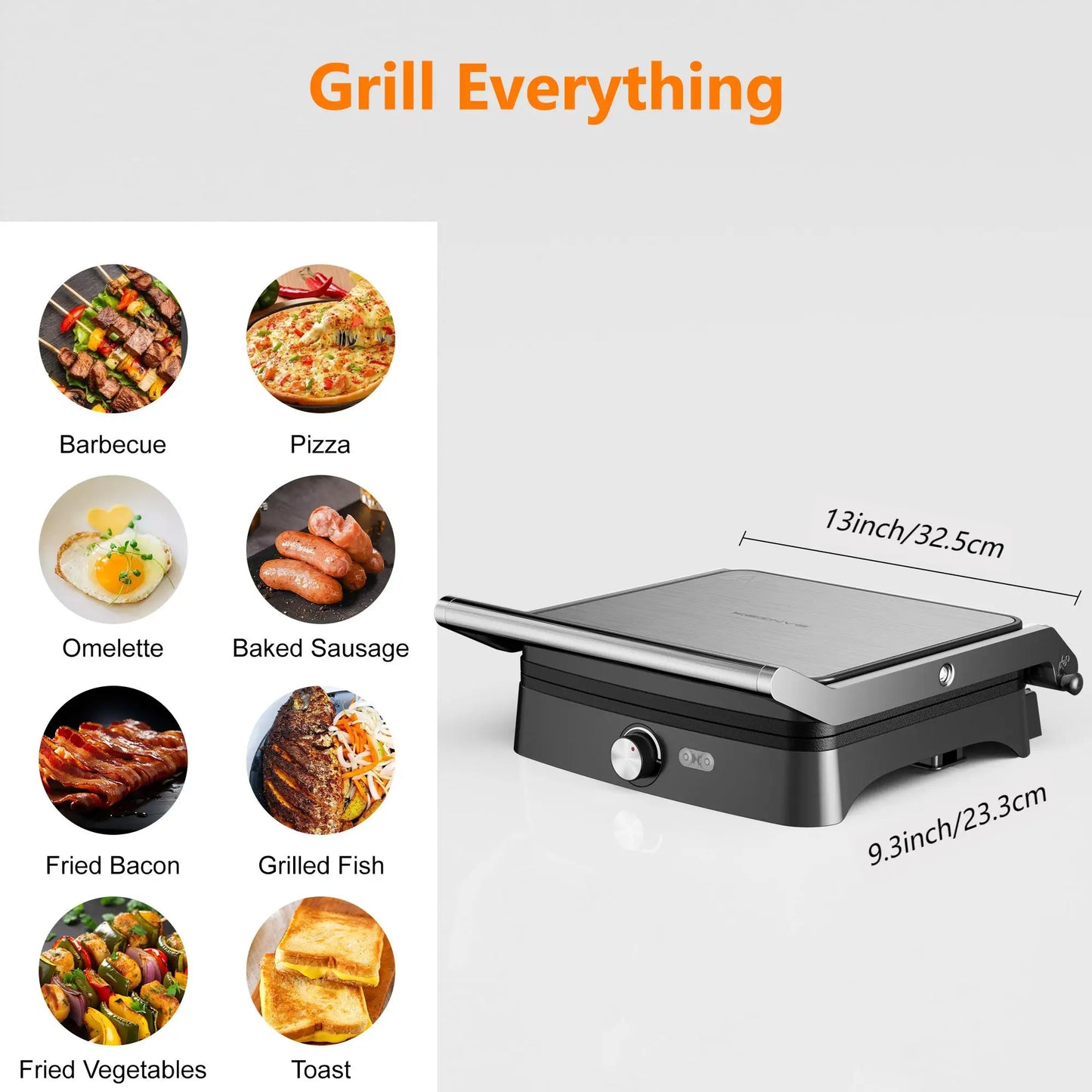 Panini Press Grill Indoor Sandwich Maker with Temperature Setting