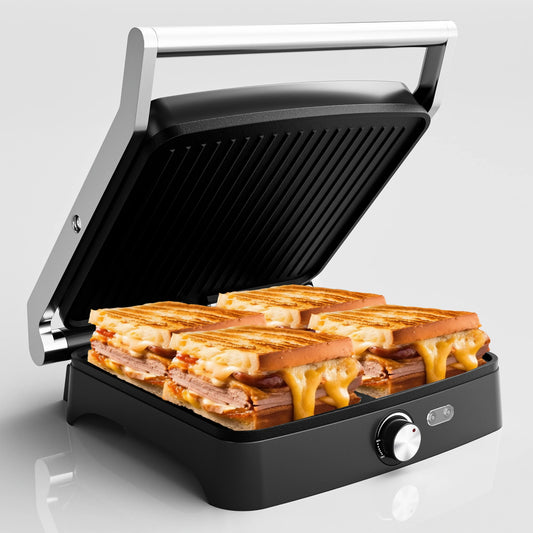 Panini Press Grill Indoor Sandwich Maker with Temperature Setting