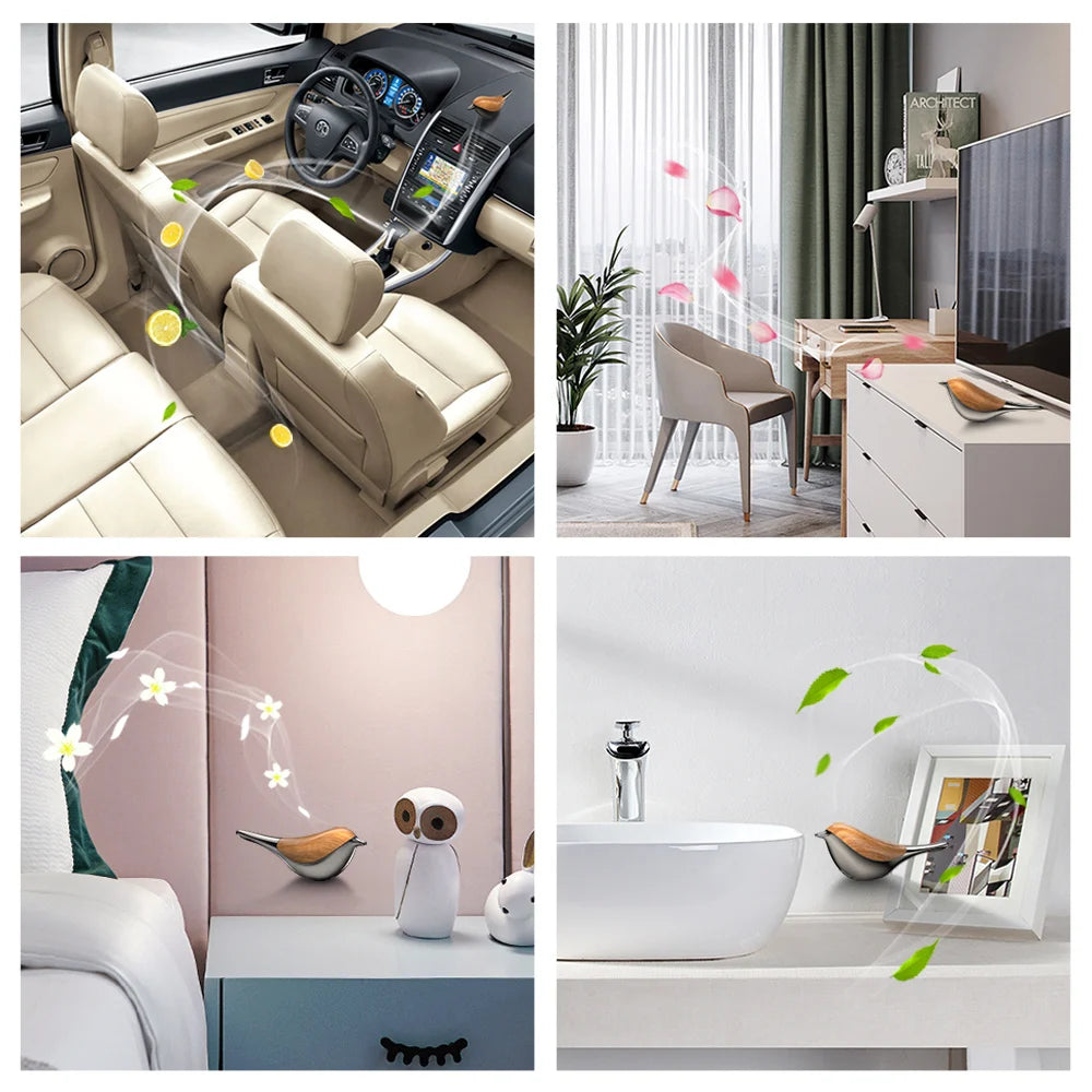 Car Air Freshener Lucky Bird Aromatherapy Diffuser Alloy Magnetic Cap Auto Interior Fragrance Air Purification Accessories