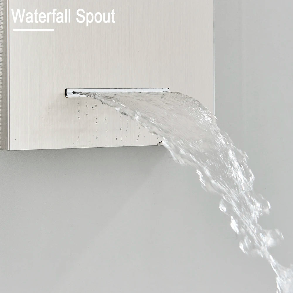 LED Light Shower Panel - Waterfall, Rain Digital Display Shower Faucet Set
