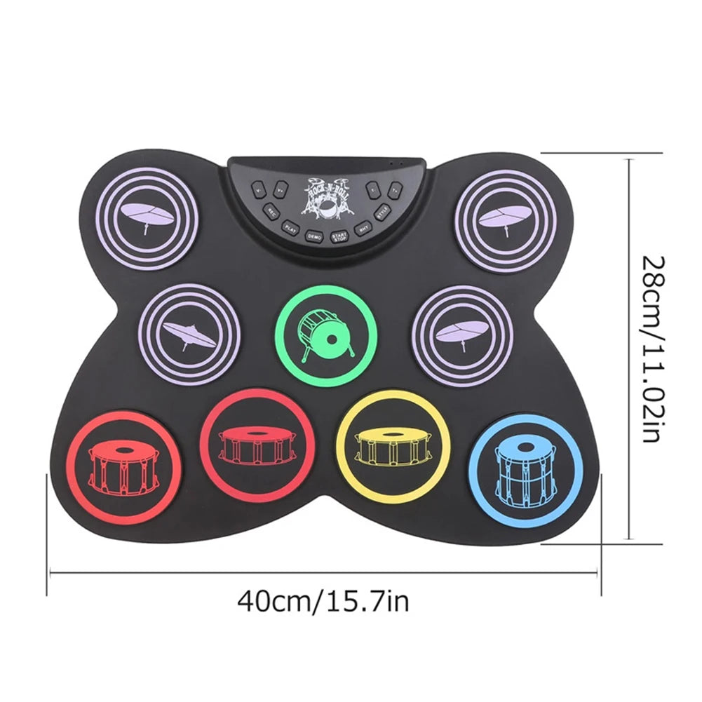 Folding Music Drums Hand Roll USB Electronic Silicon Drum Kit