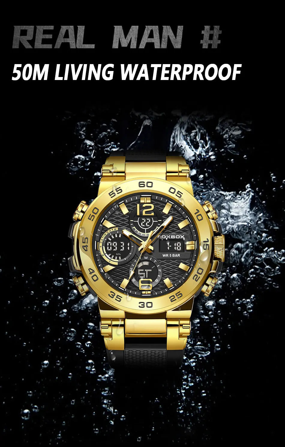 LIGE Fashion Military Watch For Men FOXBOX Luxury Quartz