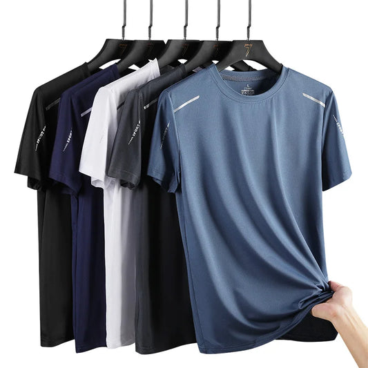Chrlck Men's Running Quick Dry Breathable Hiking Fishing T Shirt Summer Outdoor Sports Short Sleeve Tee
