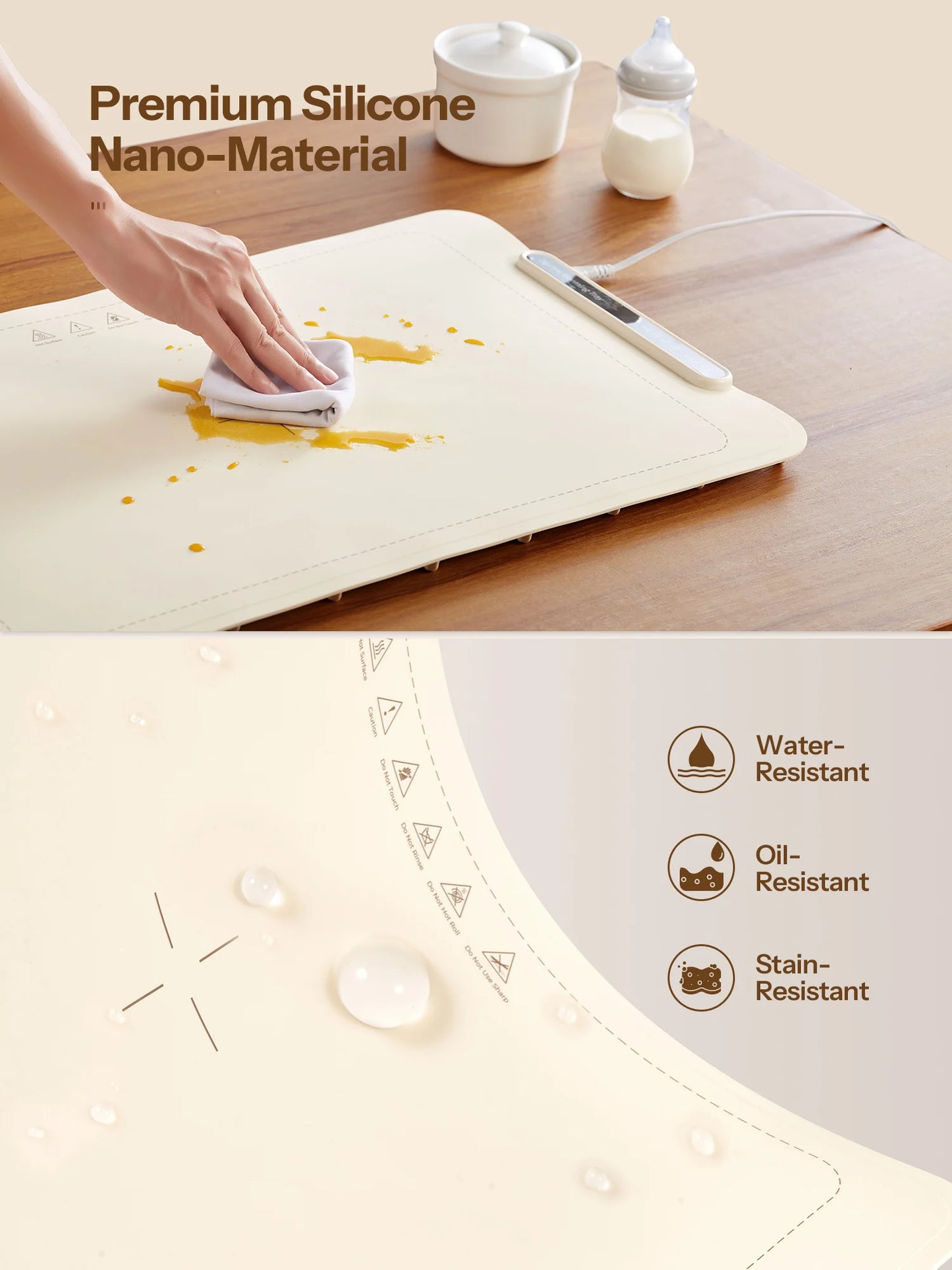 Electric Warming Tray, Yabano Foldable Food Warmer Mat