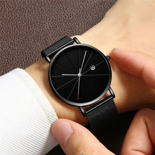 Men Watch Luxury Set Fashion Business Brown Quartz Wrist Watches