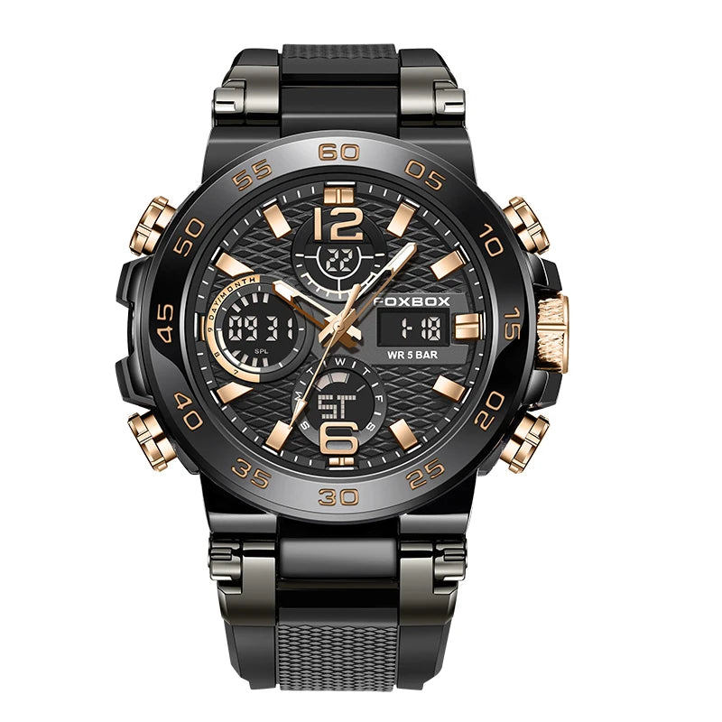 LIGE Fashion Military Watch For Men FOXBOX Luxury Quartz