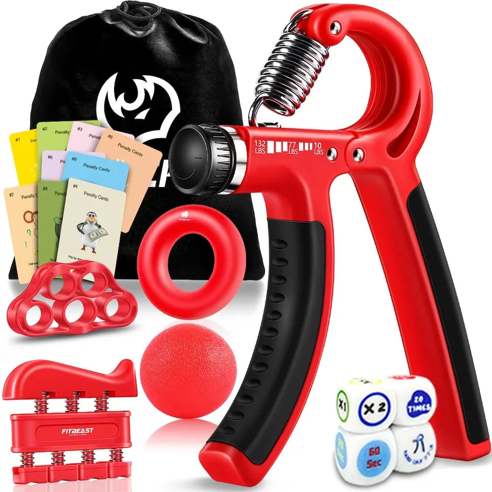 Grip Strengthener - 5 Piece Kit with Adjustable Resistance