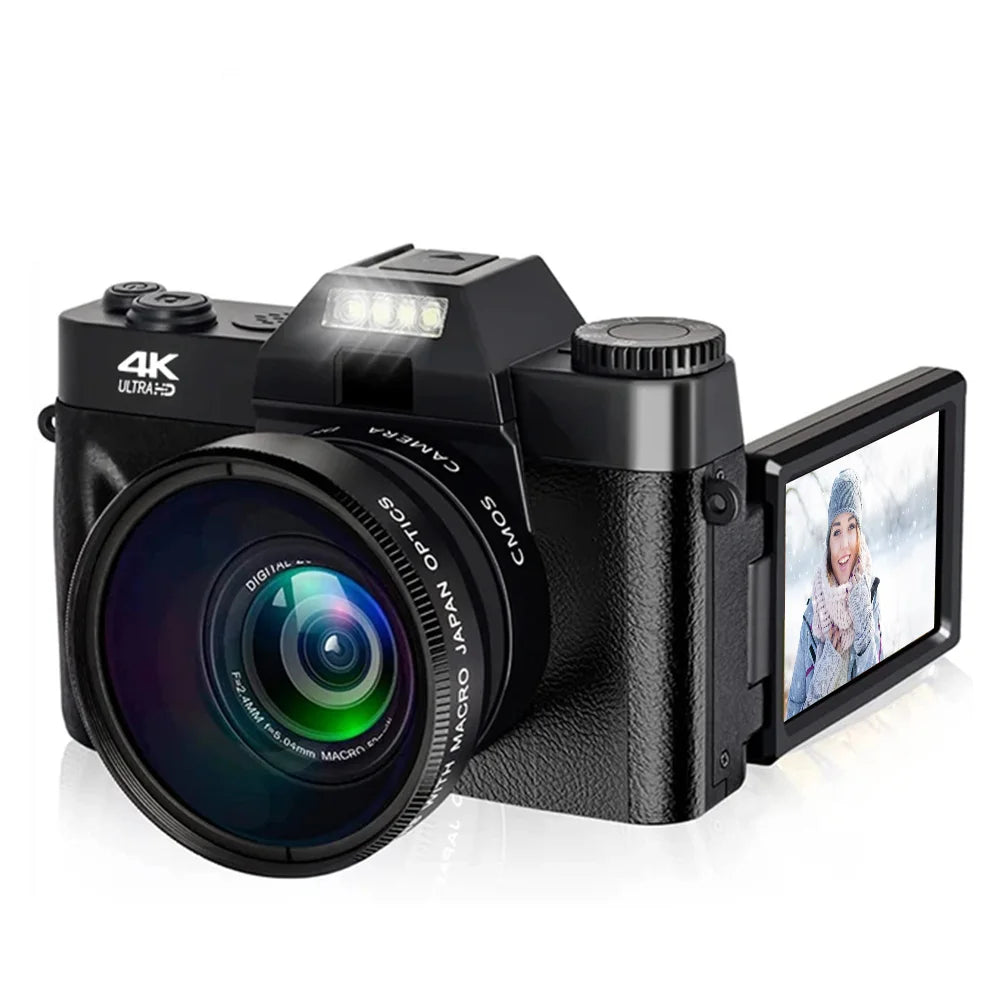 4K Digital Camera 48MP 16X Digital Zoom 3'' Flip Screen