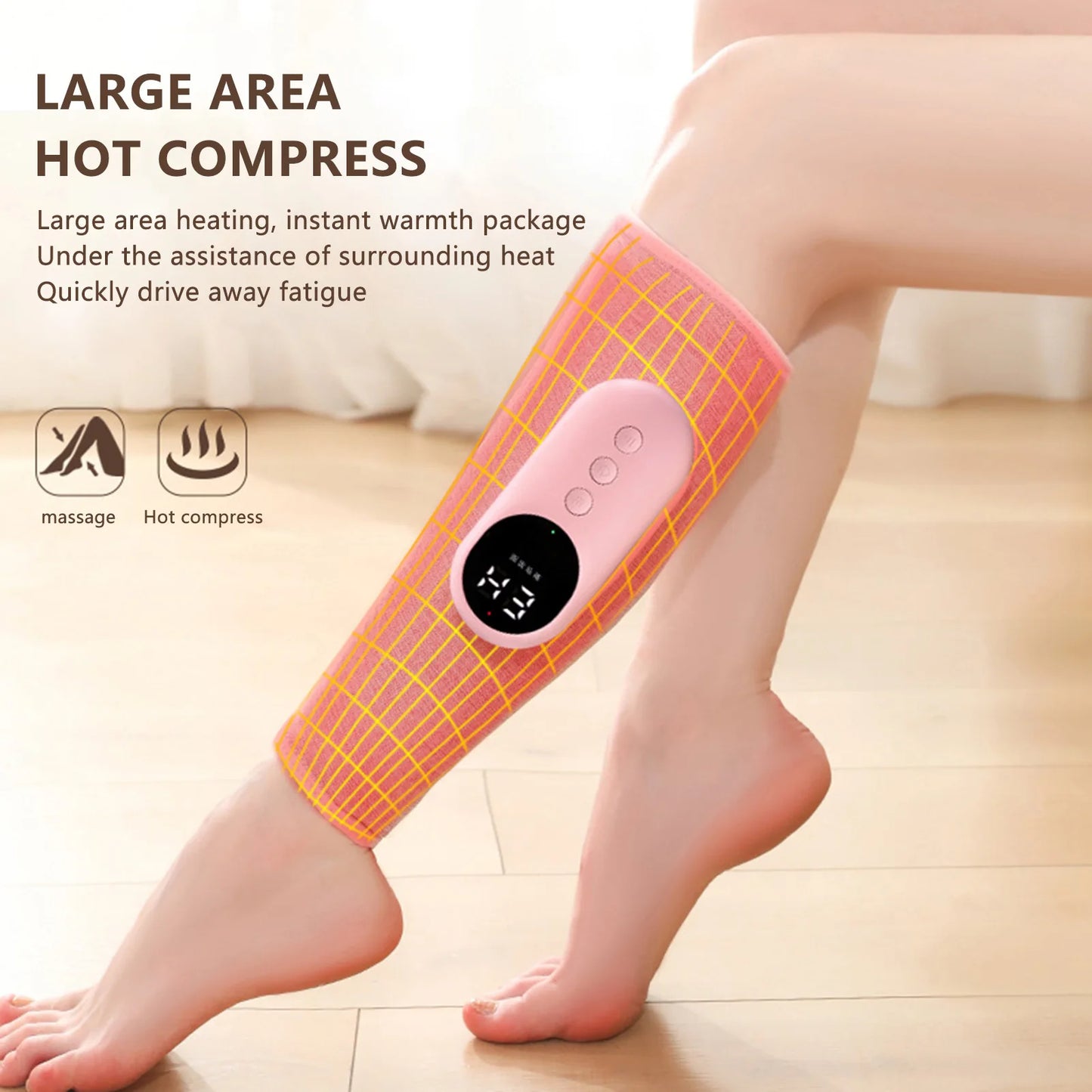 Smart Heating Leg Massage Machine Air Compression USB Rechargeable Wireless Leg Massager for Muscle Relief