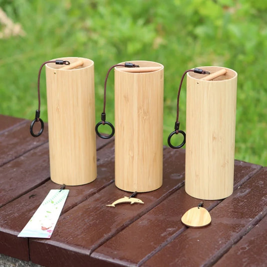 1 Set Wind Chimes Bamboo Chord Handmade Musical Windchime
