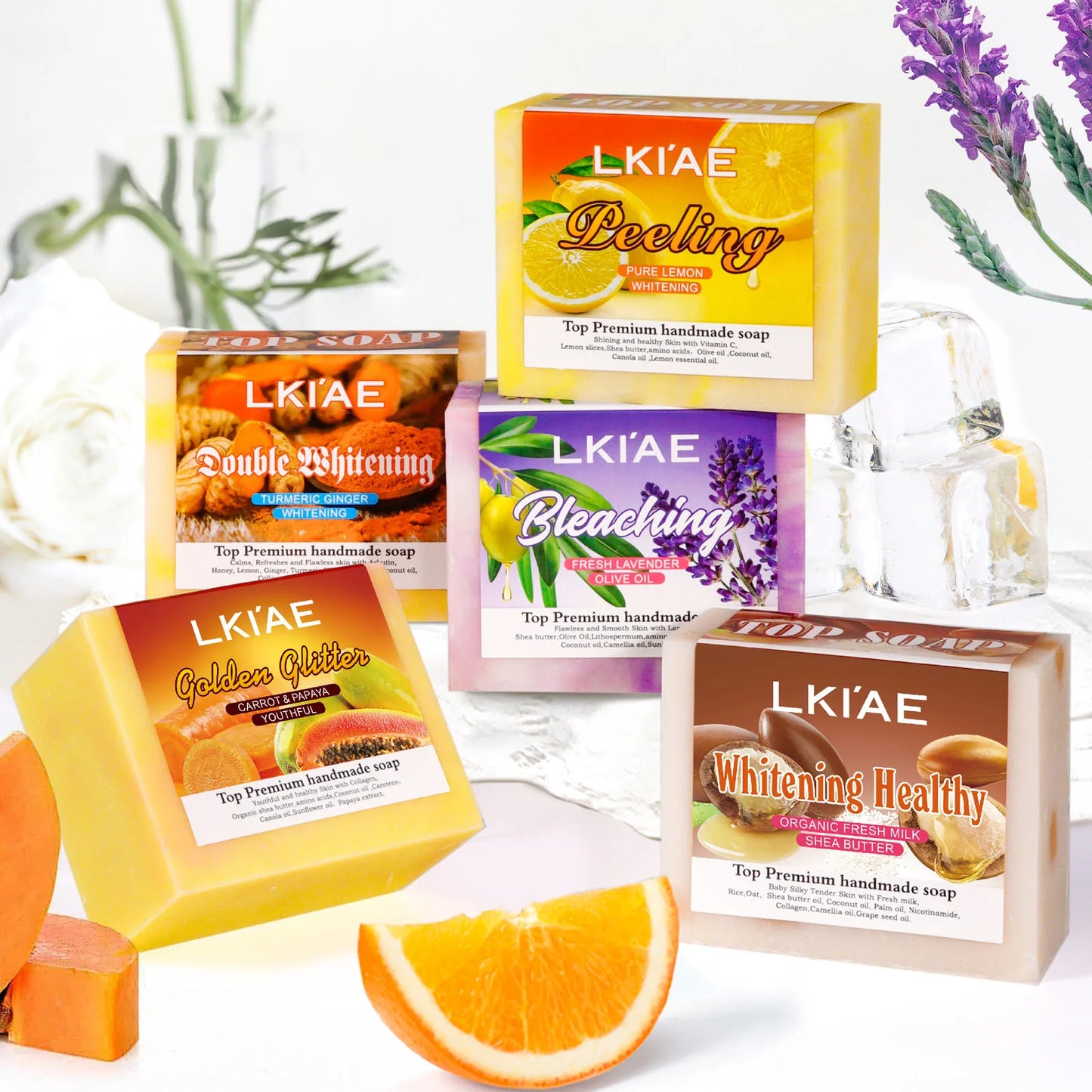 5 Days Anti Acne Brightening Pure Lavender Essential Oil Face Whitening Lavender Soap