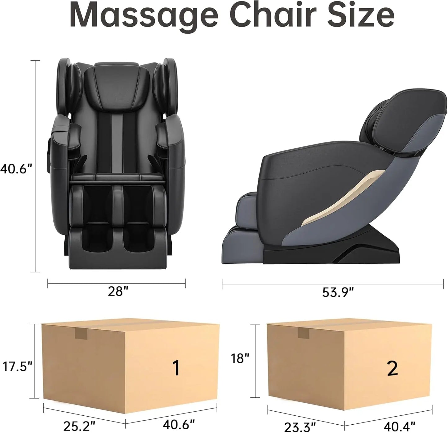 Full Body Zero Gravity Massage Chair with Auto Modes, 8 Fix Point Rollers, Bluetooth, Foot Massage