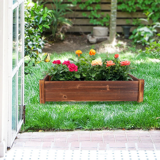 Raised Garden Bed, Large Wooden Planter for Outdoor Use