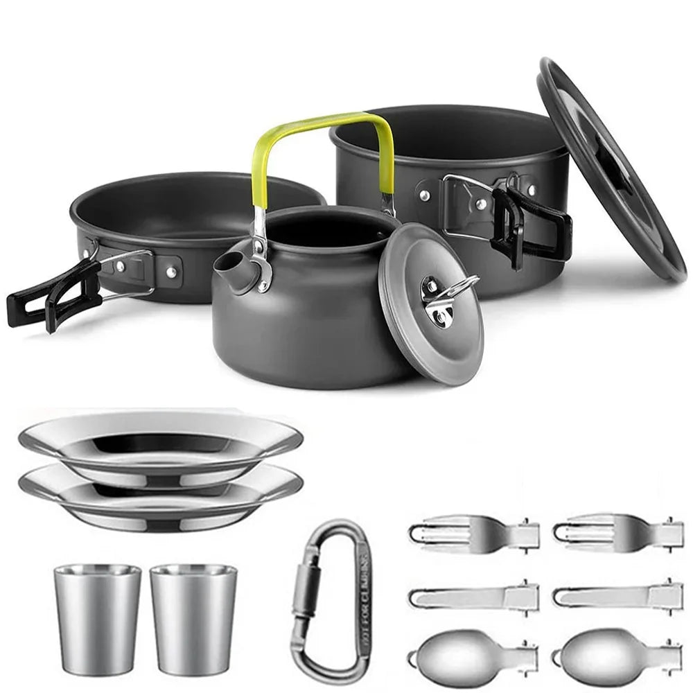 Camping Cooking set Teapot For 2-3 People Non-stick pots assorted sets