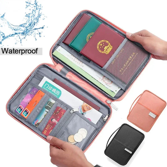 Women Multi-Function Waterproof Travel Passport Holder Cover
