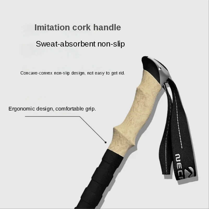 2PCS Trekking Telescopic Ultralight  Hiking Cane