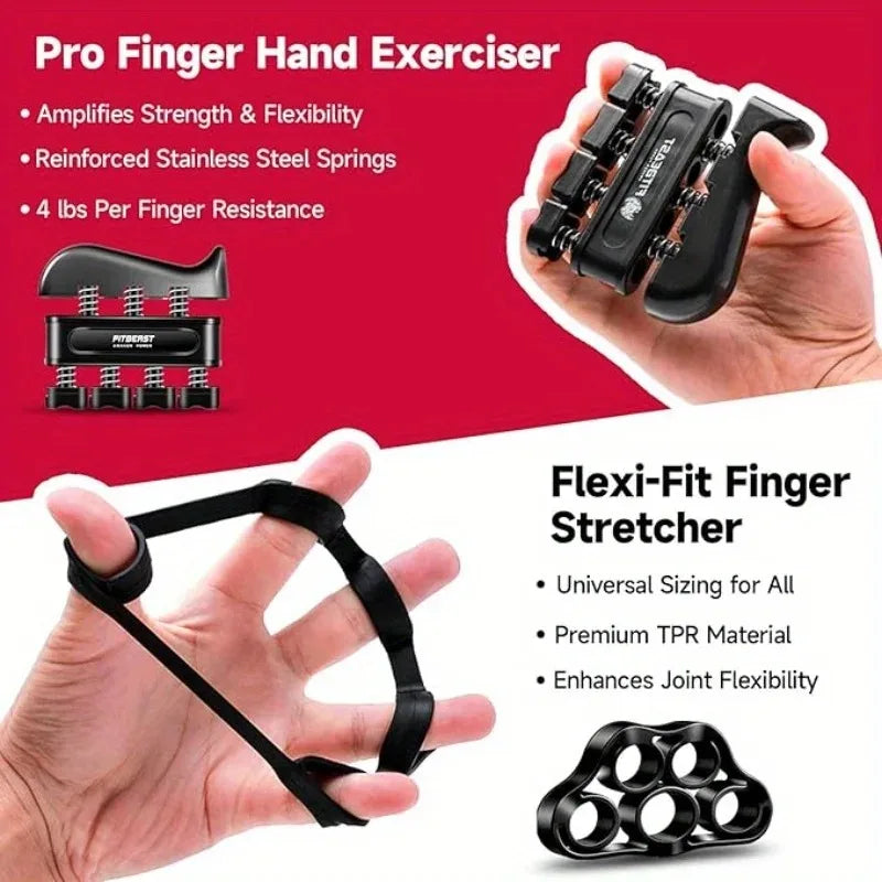 Grip Strengthener - 5 Piece Kit with Adjustable Resistance