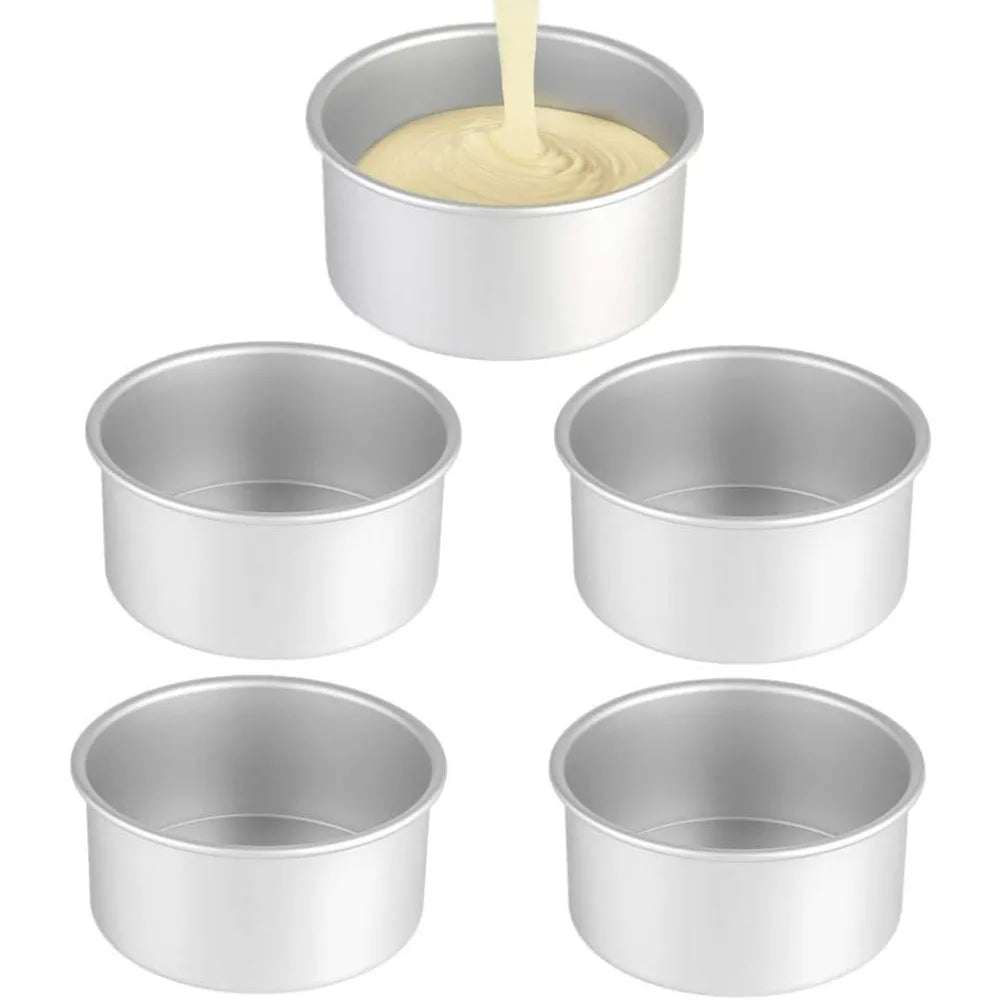 5 Packets of 5 X 2 Round Aluminum Cake Pan Set