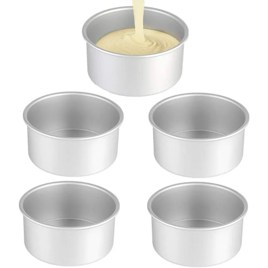 5 Packets of 5 X 2 Round Aluminum Cake Pan Set