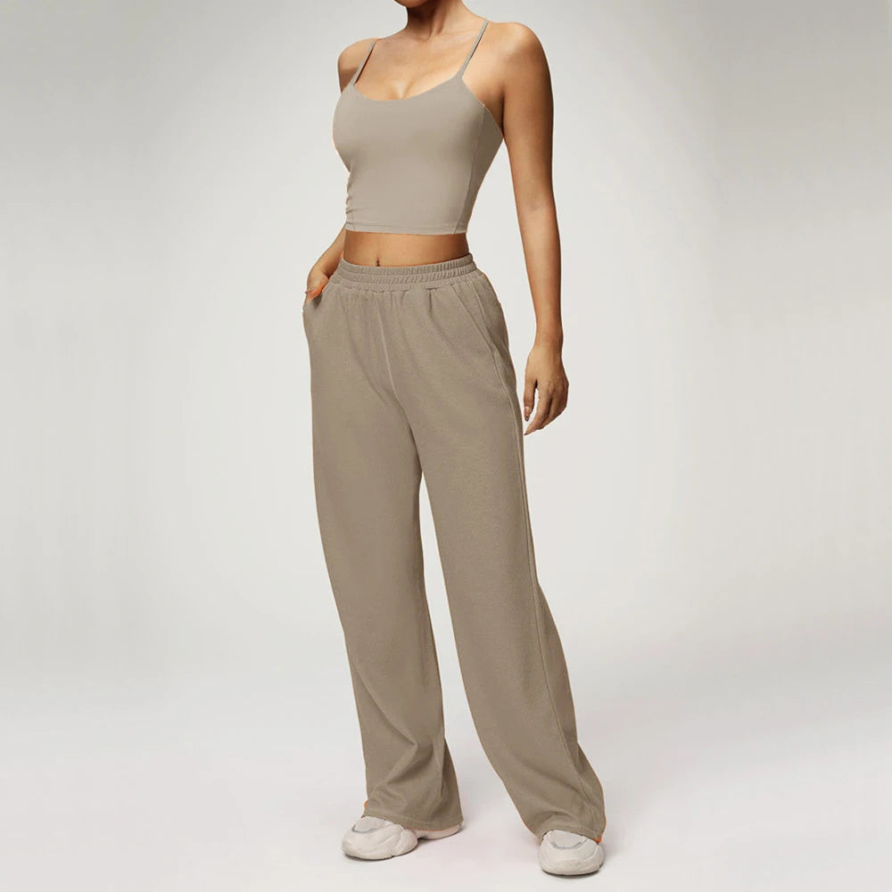 1/2PCS Loose Sweatshirt Yoga Set Gym Clothes Women Fitness