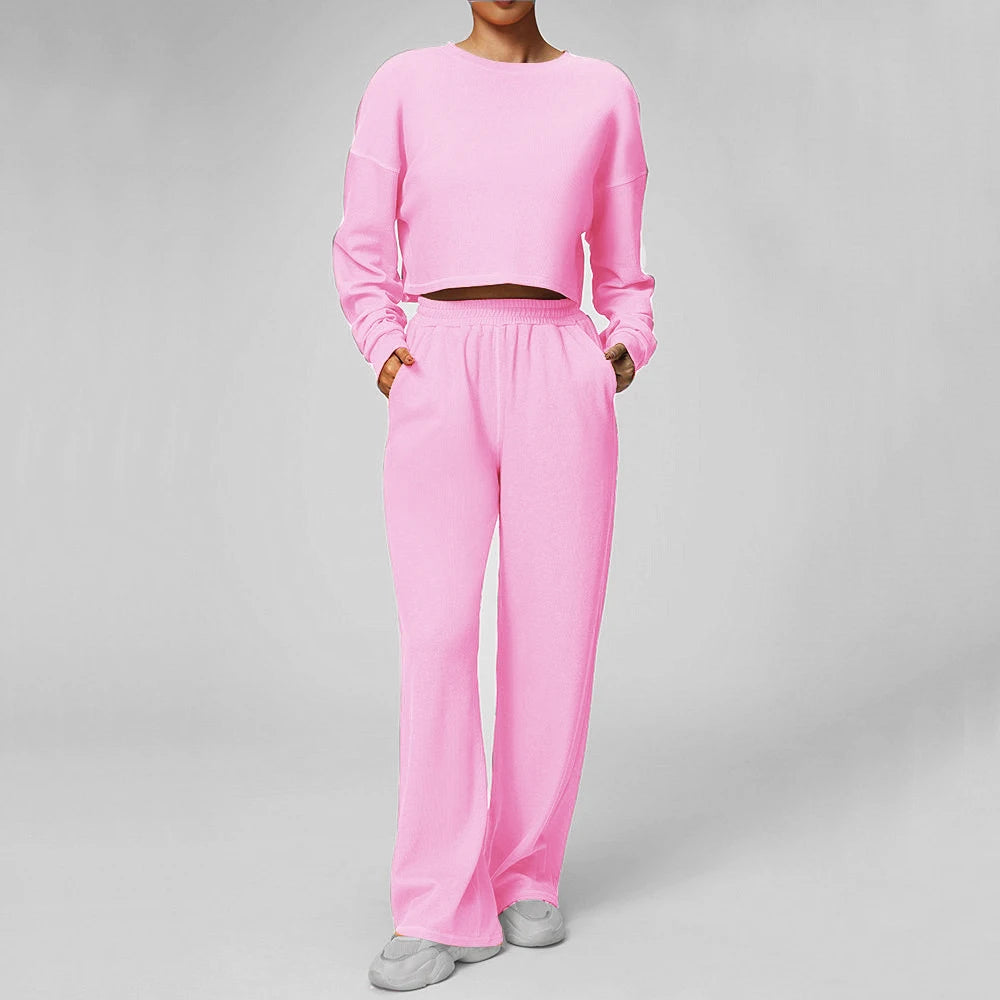 1/2PCS Loose Sweatshirt Yoga Set Gym Clothes Women Fitness