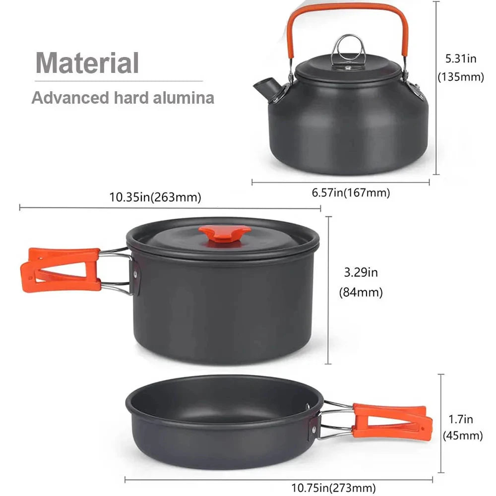 Camping Cooking set Teapot For 2-3 People Non-stick pots assorted sets