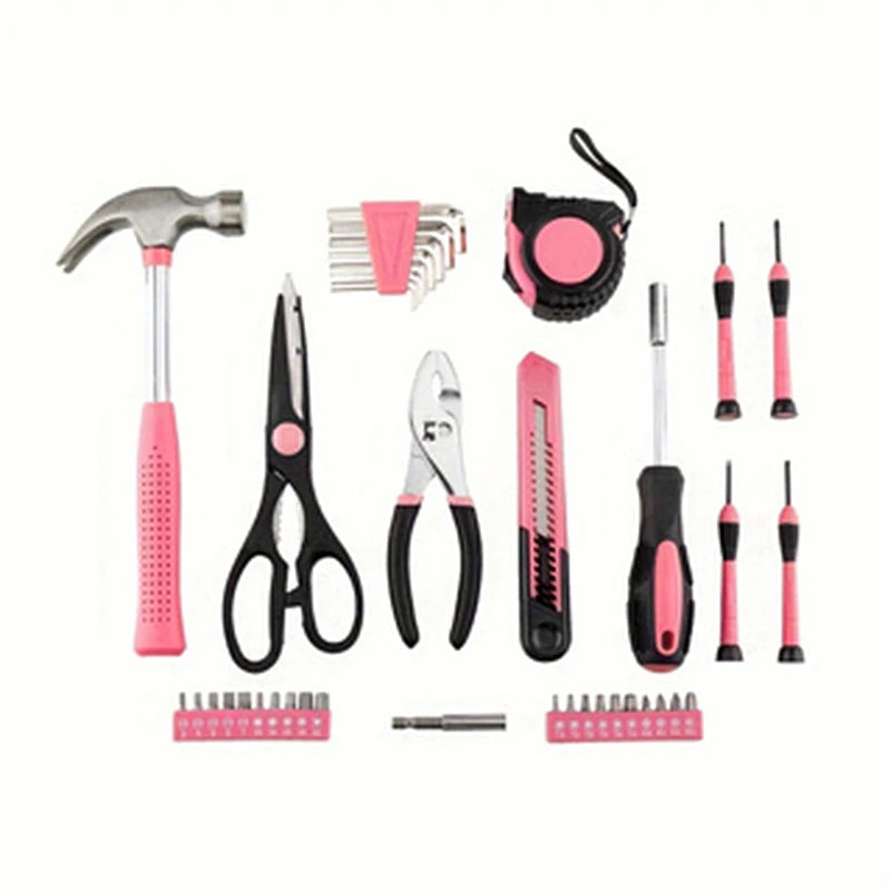 39-Piece All Purpose Household Pink Tool Kit for Girls