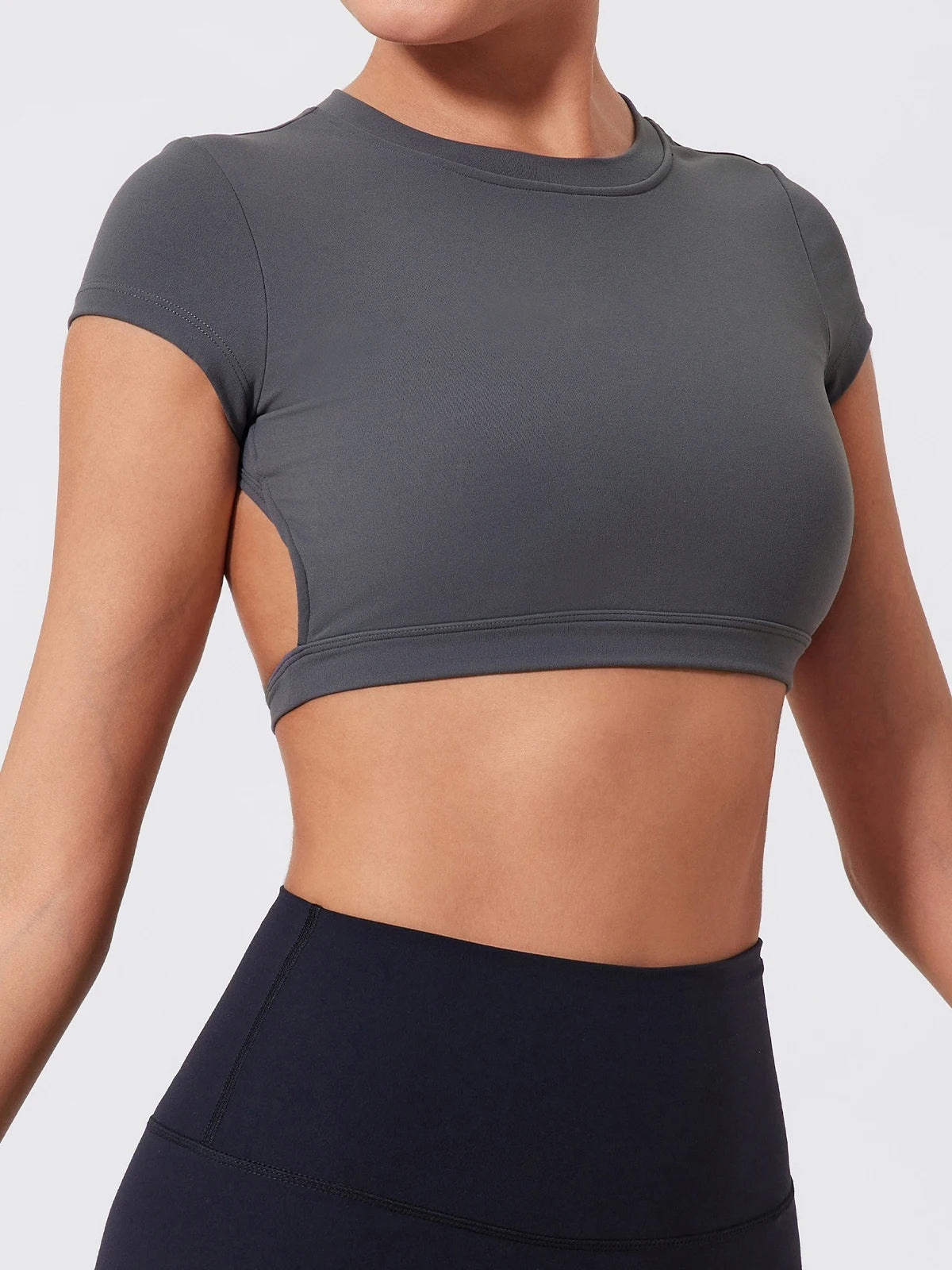 Ctenkevet Sports Short Top Women Fitness Yoga Wear Gym T-Shirt
