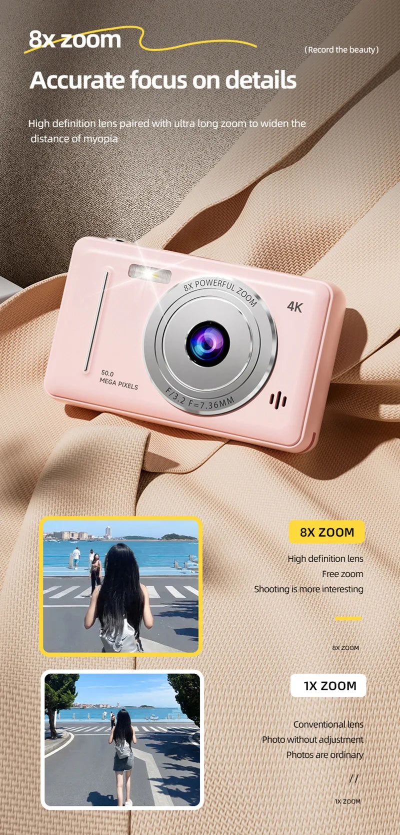 4K Retro CCD Portable Digital Camera