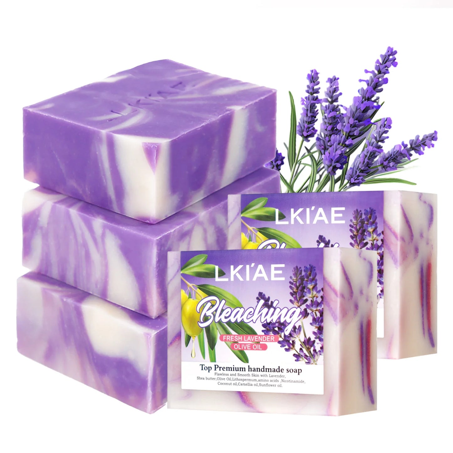 5 Days Anti Acne Brightening Pure Lavender Essential Oil Face Whitening Lavender Soap