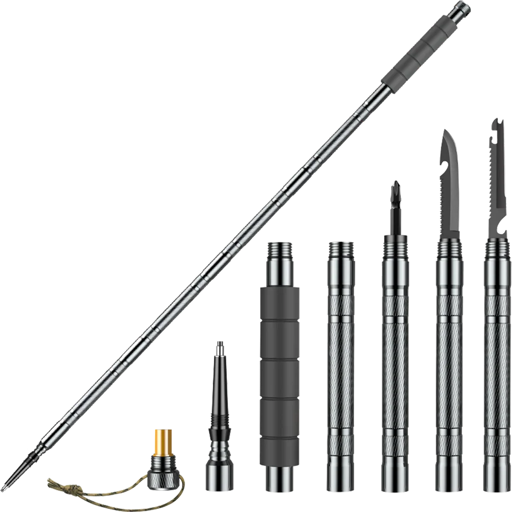 Multifunction Trekking Poles Mountaineering Collapsible Sticks