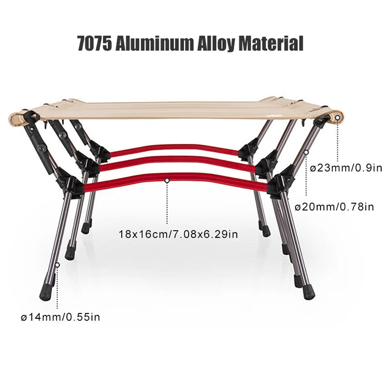 Camping Cot with Leg Extenders Ultralight Aluminum Alloy