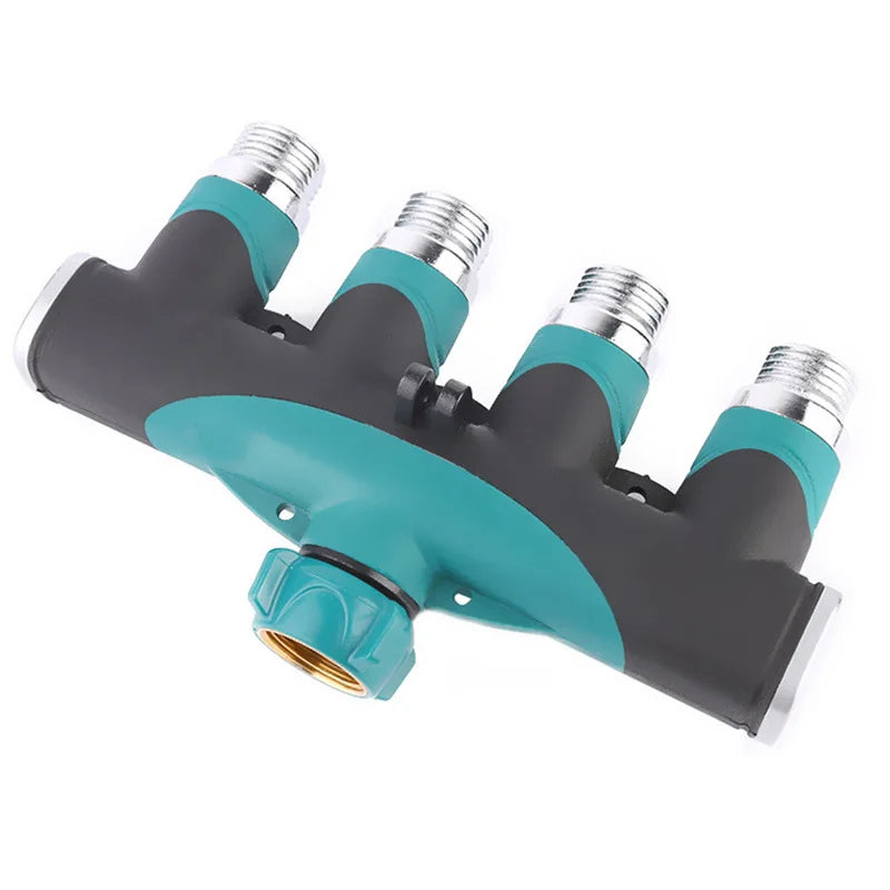 1Pcs Zinc Alloy 4-Way Water Pipe Joint Garden Hose 3/4'' rs