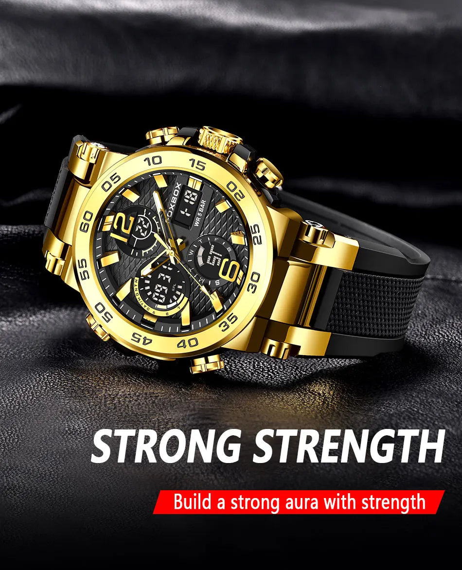 LIGE Fashion Military Watch For Men FOXBOX Luxury Quartz