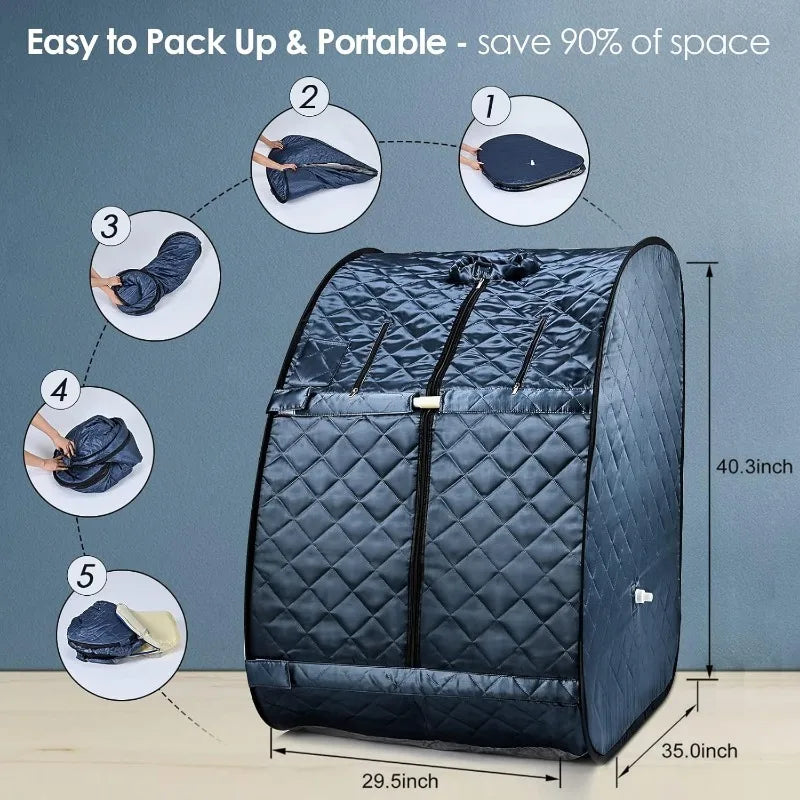 Portable Steam Sauna, 3L & 800W Steam Generator with Protection