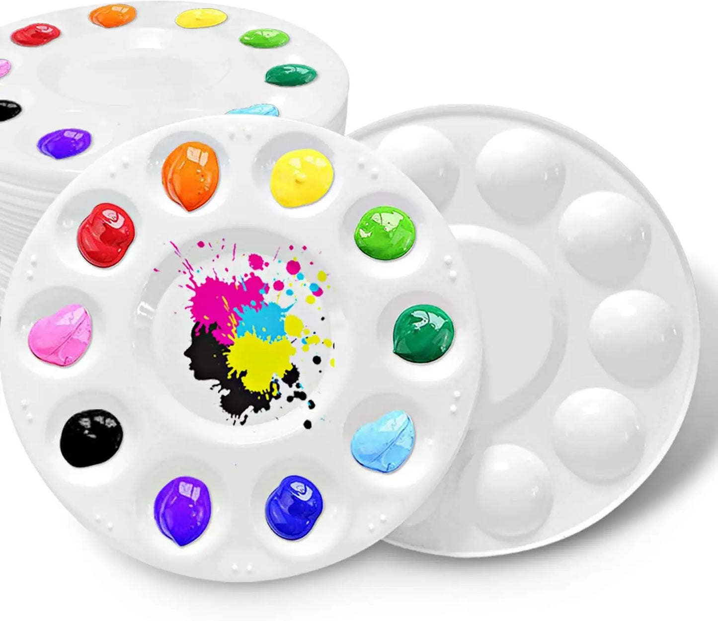 Paint tray palettes, plastic paint palettes for children or students to paint on school projects or in art classes