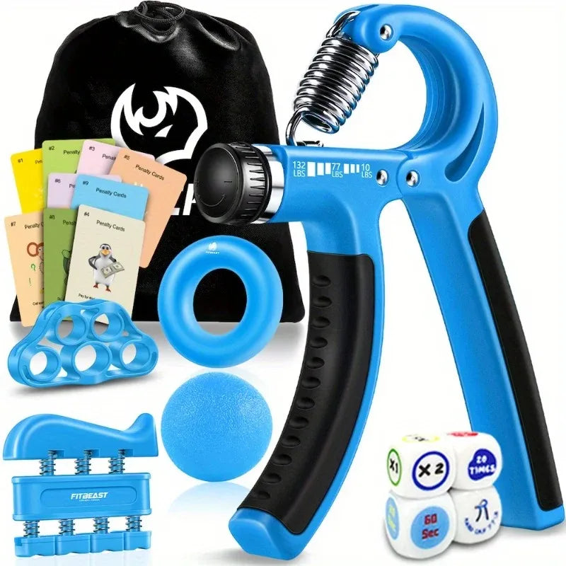 Grip Strengthener - 5 Piece Kit with Adjustable Resistance