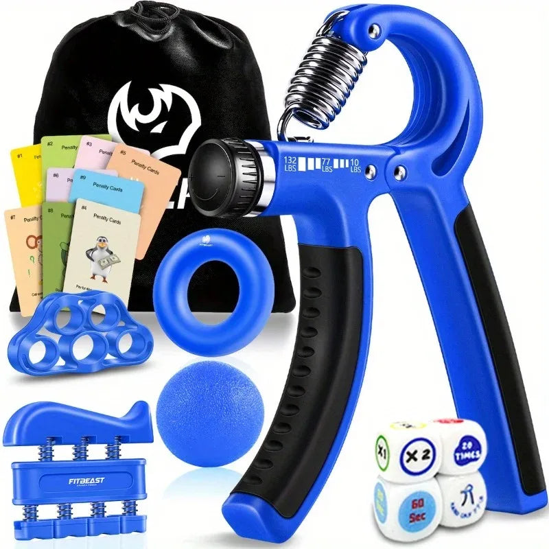 Grip Strengthener - 5 Piece Kit with Adjustable Resistance