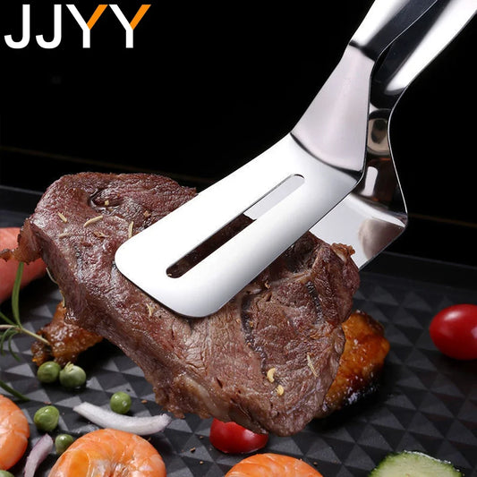 JJYY Stainless Steel Multifunctional Spatula Clip Tongs