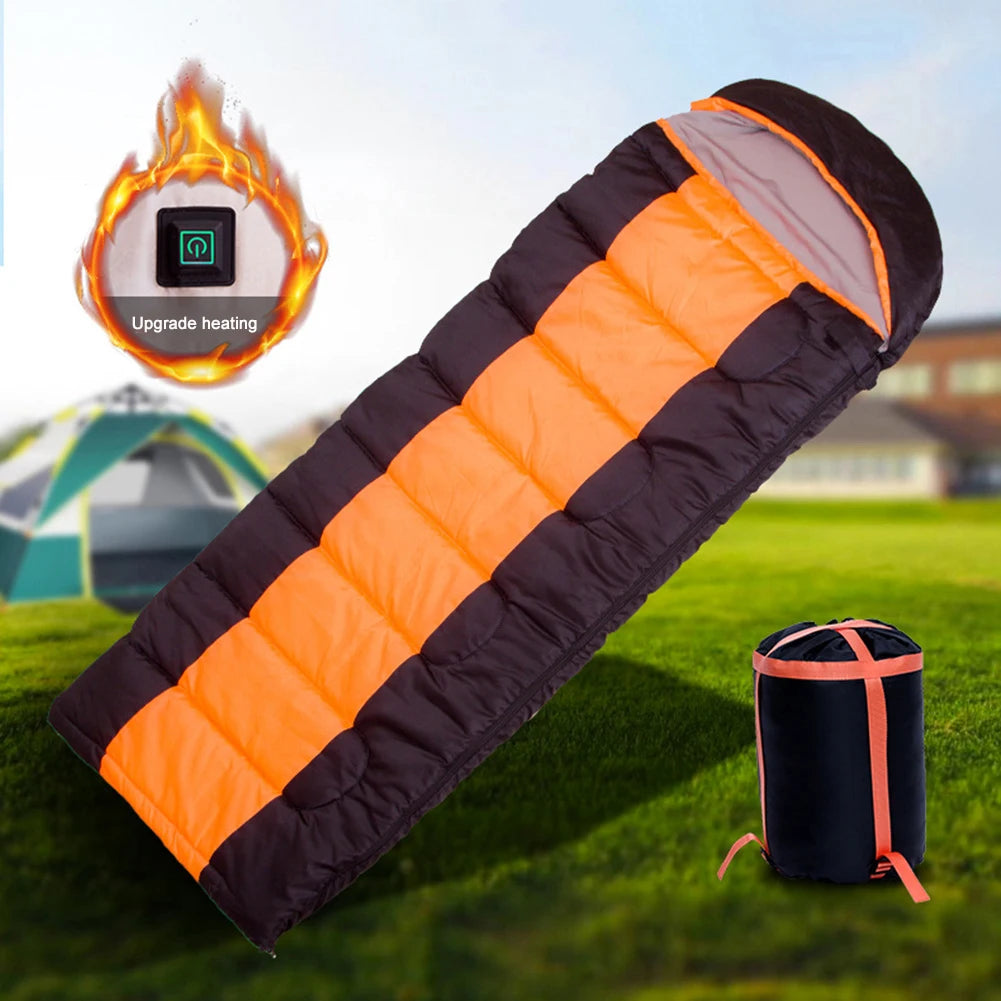 Winter Electric Heated Camping Sleeping Bag 3-Level Warm Pad