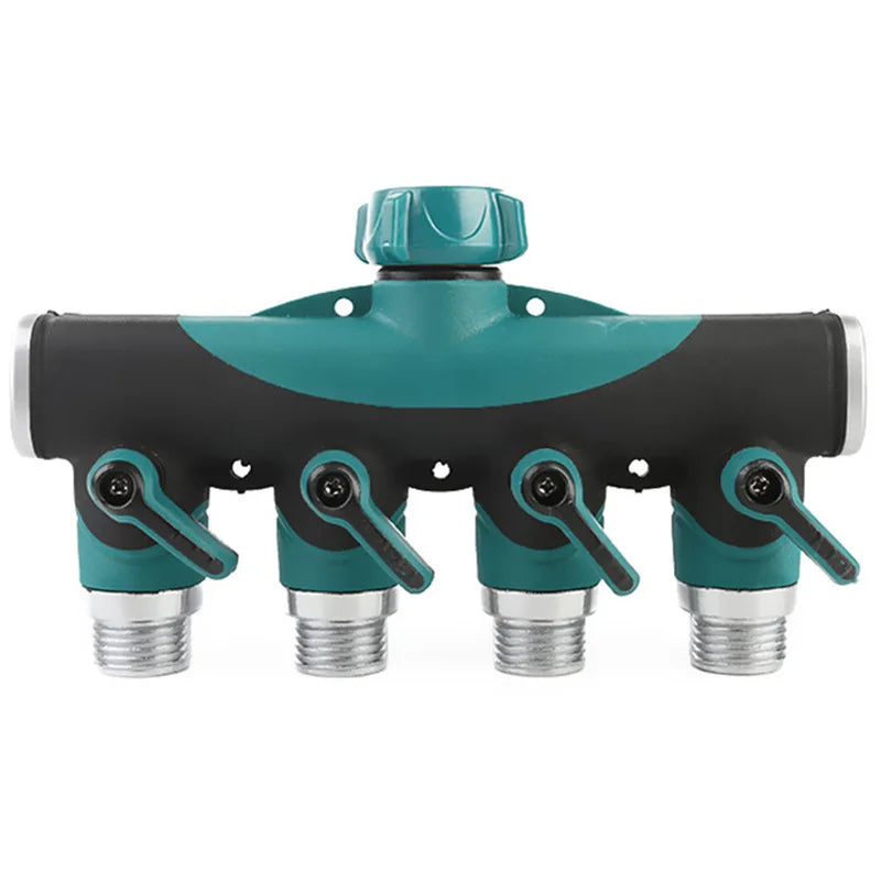1Pcs Zinc Alloy 4-Way Water Pipe Joint Garden Hose 3/4'' rs