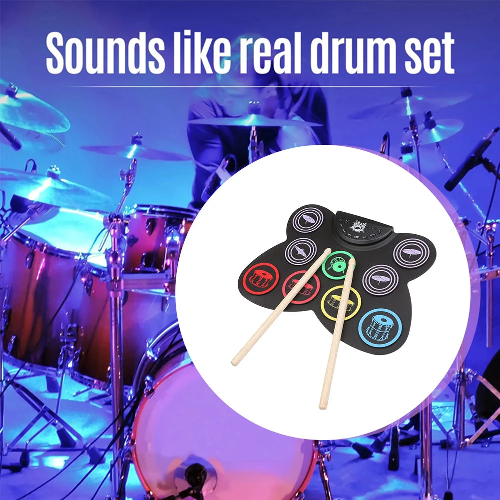 Folding Music Drums Hand Roll USB Electronic Silicon Drum Kit