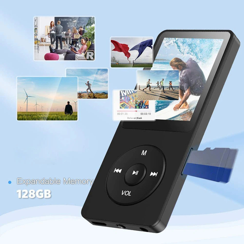 MP3 Player with Bluetooth 5.4 Speaker FM Radio E-Book Recording