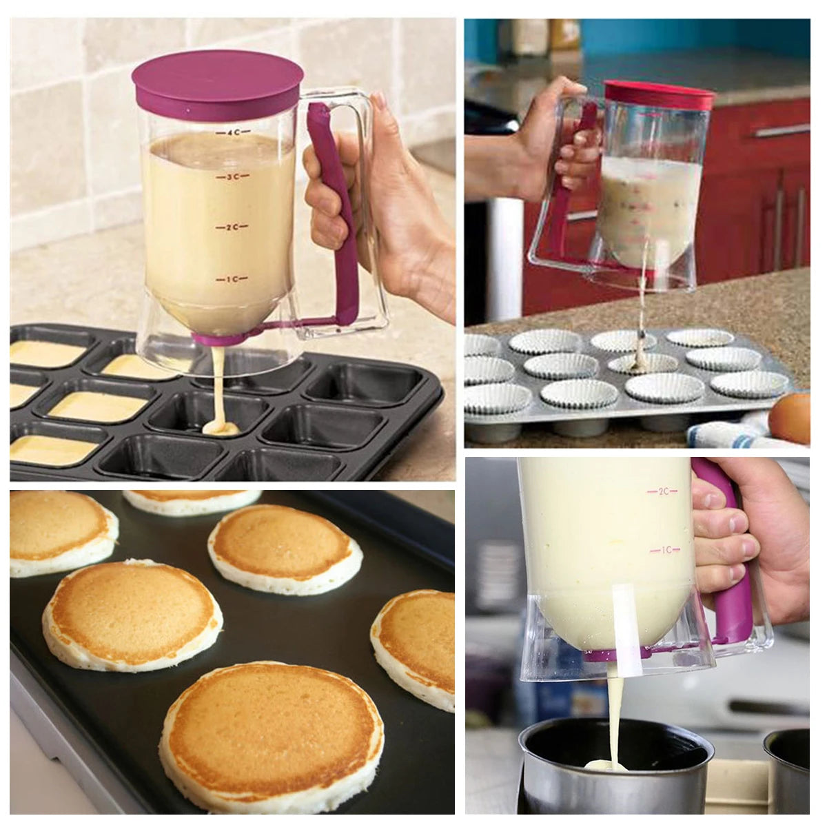 Batter Separator Pancake Dispenser with Measuring Label