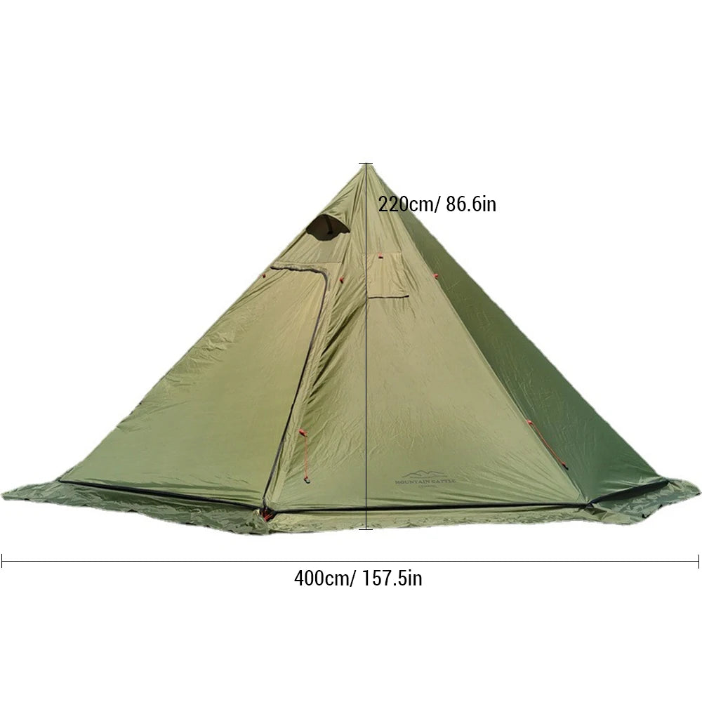 4-6 People Tipi Hot Tent with Stove Jack 400PRO Camping